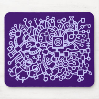 Abstrakte Struktur - Pulverblau auf tiefer Lila Mousepad