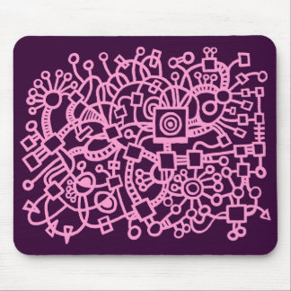 Abstrakte Struktur - Rosa auf dunklem Lila Mousepad