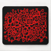 Abstrakte Struktur - rot auf schwarz Mousepad (Vorne)