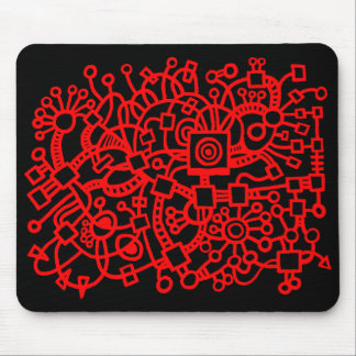 Abstrakte Struktur - rot auf schwarz Mousepad