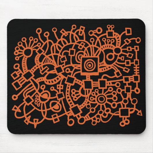 Abstrakte Struktur - Rotes Braun auf schwarz Mousepad (Vorne)