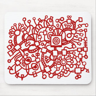 Abstrakte Struktur - Ruby Red on White Mousepad