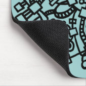 Abstrakte Struktur - Schwarz auf blaugrünem Blau Mousepad (Ecke)