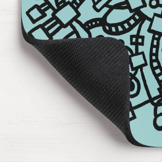 Abstrakte Struktur - Schwarz auf blaugrünem Blau Mousepad (Ecke)