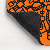 Abstrakte Struktur - Schwarz auf orange Mousepad (Ecke)