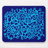Abstrakte Struktur - Sky Blue on Deep Navy Mousepad (Vorne)