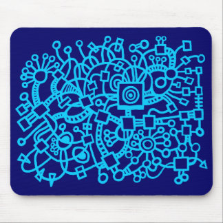 Abstrakte Struktur - Sky Blue on Deep Navy Mousepad