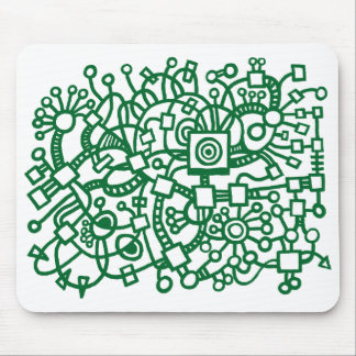 Abstrakte Struktur - Waldgrün auf Weiß Mousepad