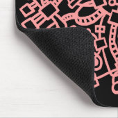 Abstrakte Struktur - Weich rosa auf schwarz Mousepad (Ecke)