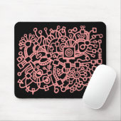 Abstrakte Struktur - Weich rosa auf schwarz Mousepad (Mit Mouse)
