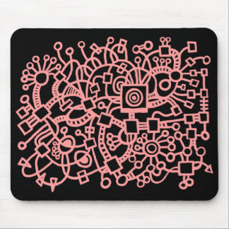Abstrakte Struktur - Weich rosa auf schwarz Mousepad