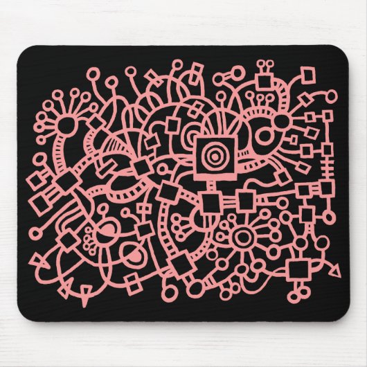 Abstrakte Struktur - Weich rosa auf schwarz Mousepad (Vorne)