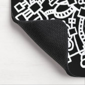 Abstrakte Struktur - Weiß auf Schwarz Mousepad (Ecke)