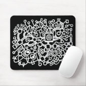 Abstrakte Struktur - Weiß auf Schwarz Mousepad (Mit Mouse)