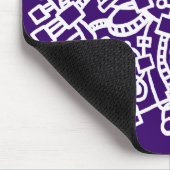 Abstrakte Struktur - Weiß auf Tiefe Lila Mousepad (Ecke)