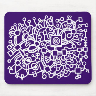 Abstrakte Struktur - Weiß auf Tiefe Lila Mousepad