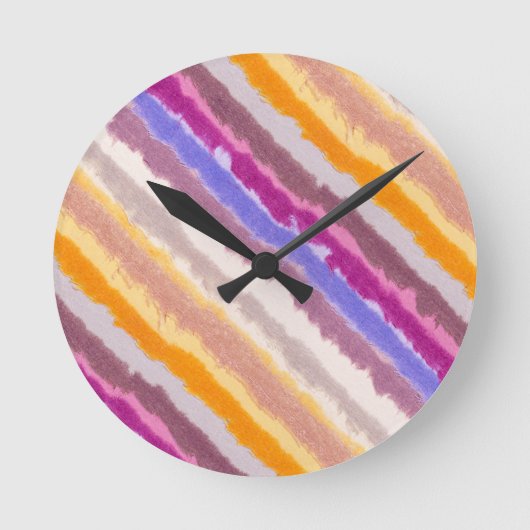 Abstrakte Studio-Streifen Runde Wanduhr (Vorderseite)