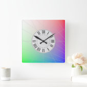 Abstrakte Stundennummern, Minutenmarkierungen, Reg Quadratische Wanduhr (Zuhause)