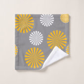 Abstrakte, stylische Lüsterne, grau, gelb, weiß Badhandtuch Set (Waschlappen)