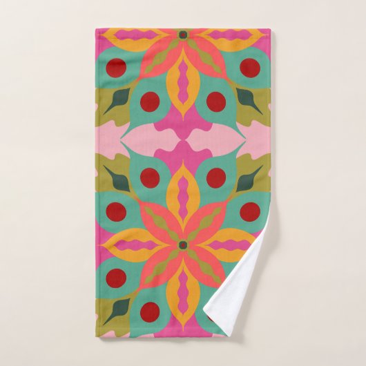 Abstrakte, stylisierte Blume Grosser Maßstab Badhandtuch Set (Handtuch)