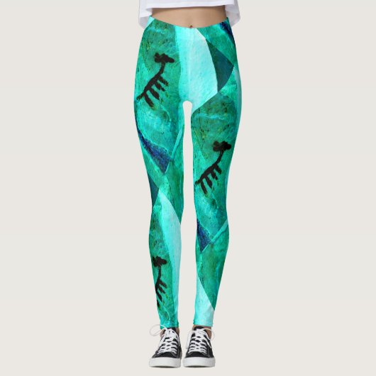 abstrakte südwestliche Rockart Leggings (Vorderseite)