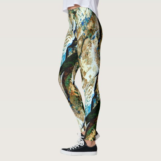 abstrakte südwestliche Rockkunst Leggings (Links)