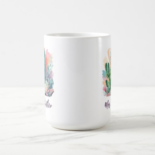 Abstrakte Sukkuline Personalisierte Bezeichnung Mo Kaffeetasse (Mittel)