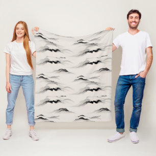 Abstrakte Sumi-Tusche-Wasch-Zen-Reispapier-Minimal Fleecedecke