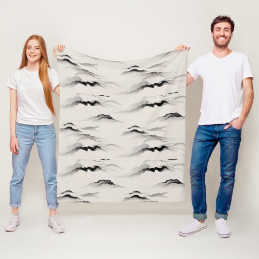 Abstrakte Sumi-Tusche-Wasch-Zen-Reispapier-Minimal Fleecedecke (Beispiel)