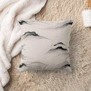 Abstrakte Sumi-Tusche-Wasch-Zen-Reispapier-Minimal Kissen