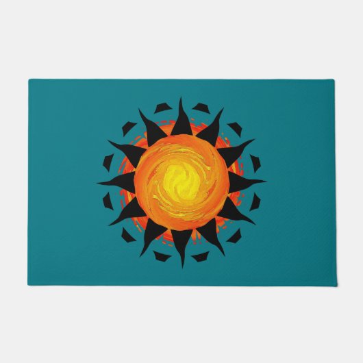 Abstrakte Sun-Blume Fußmatte (Vorderseite)