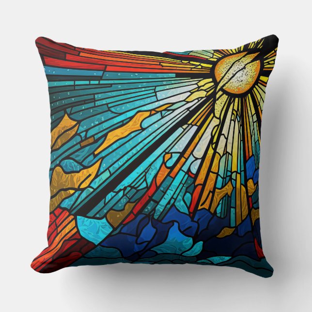 Abstrakte Sun Kissen (Vorderseite)