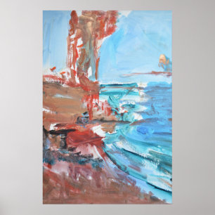 Abstrakte Sunset Coast & Rote Felsen Poster