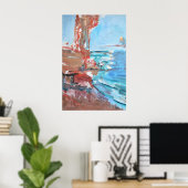 Abstrakte Sunset Coast & Rote Felsen Poster (Heimbüro)