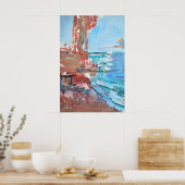 Abstrakte Sunset Coast & Rote Felsen Poster (Küche)