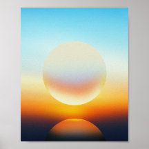 Abstrakte Sunset Sphere Illustration Wandkunst