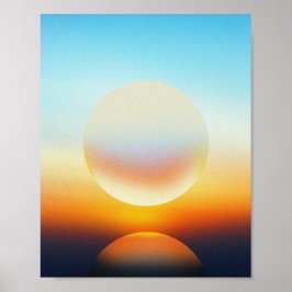 Abstrakte Sunset Sphere Illustration Wandkunst Poster