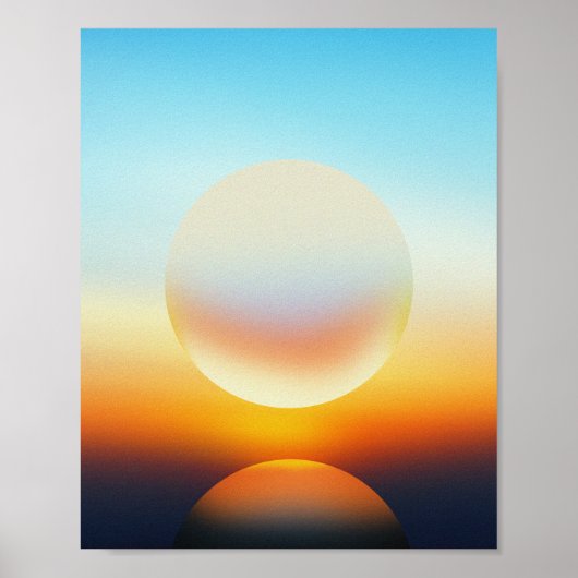 Abstrakte Sunset Sphere Illustration Wandkunst Poster (Vorne)