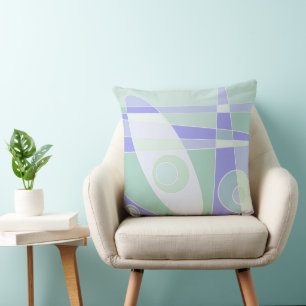 Abstrakte Surfpastel Lila grün Kissen