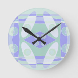 Abstrakte Surfpastel Lila grün Runde Wanduhr