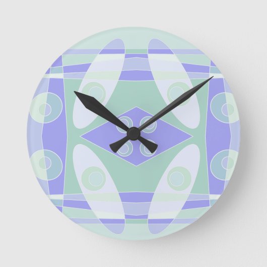 Abstrakte Surfpastel Lila grün Runde Wanduhr (Vorderseite)
