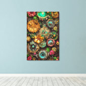 Abstrakte Surreal Gears Blume Steampunk Art Leinwanddruck (Insitu (Holzboden))