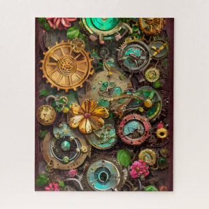 Abstrakte Surreal Gears Blume Steampunk Art Puzzle