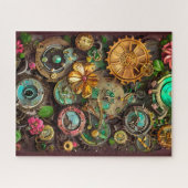 Abstrakte Surreal Gears Blume Steampunk Art Puzzle (Horizontal)