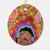 Abstrakte surreale Sonnenblumenmandala, inspiriere Keramik Ornament (Links)