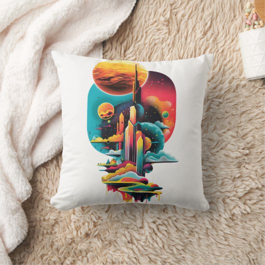 Abstrakte surreale Traumlandschaft Kissen (Decke)