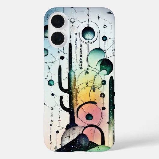 Abstrakte surrealistische Kaktus-Welt-Hülle Case-Mate iPhone Hülle (Rückseite)