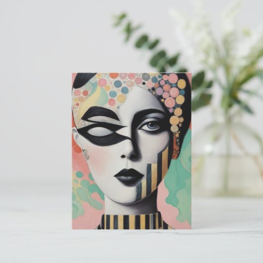 Abstrakte Surrefrau Postkarte (Stehend Vorderseite)
