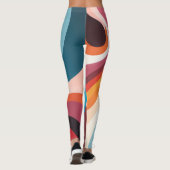 Abstrakte Swirbelkonstruktion: Farbenfrohe Wavy Li Leggings (Rückseite)