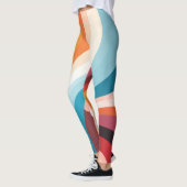 Abstrakte Swirbelkonstruktion: Farbenfrohe Wavy Li Leggings (Links)